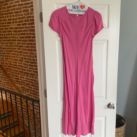 NWT J.Crew Cupro-blend midi T-shirt dress in pink size 6 - Picture 1 of 5